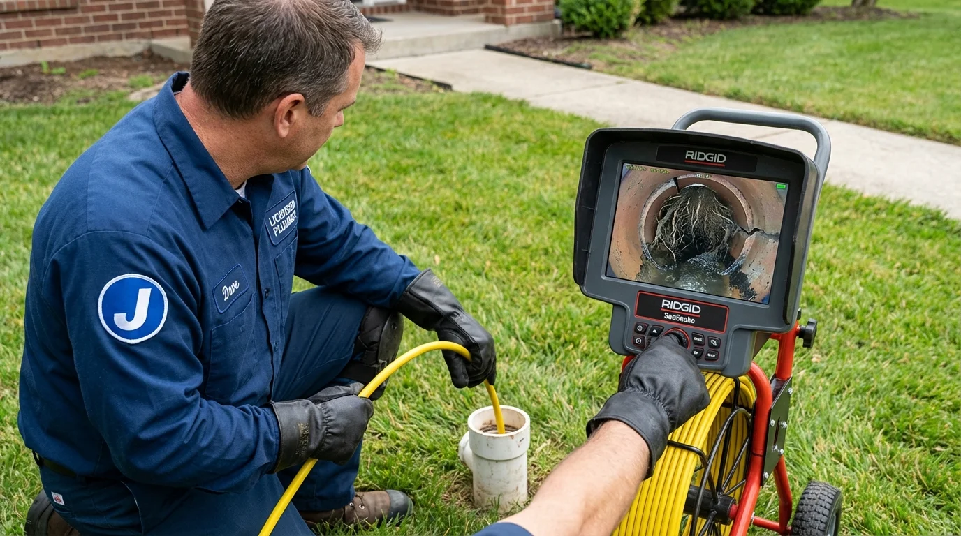 Sewer camera inspection being performed by Johns Plumbing LLC in Throckmorton