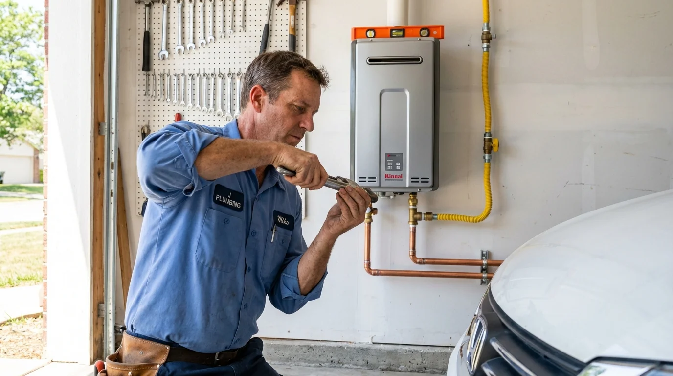 Tankless water heater installation by a Johns Plumbing LLC plumber in Throckmorton